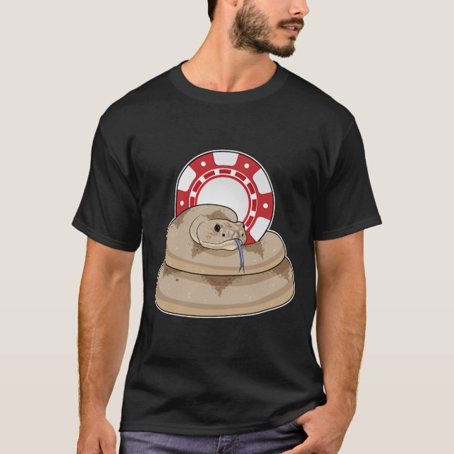 Snake Poker Poker chip T Shirt (Framsida)