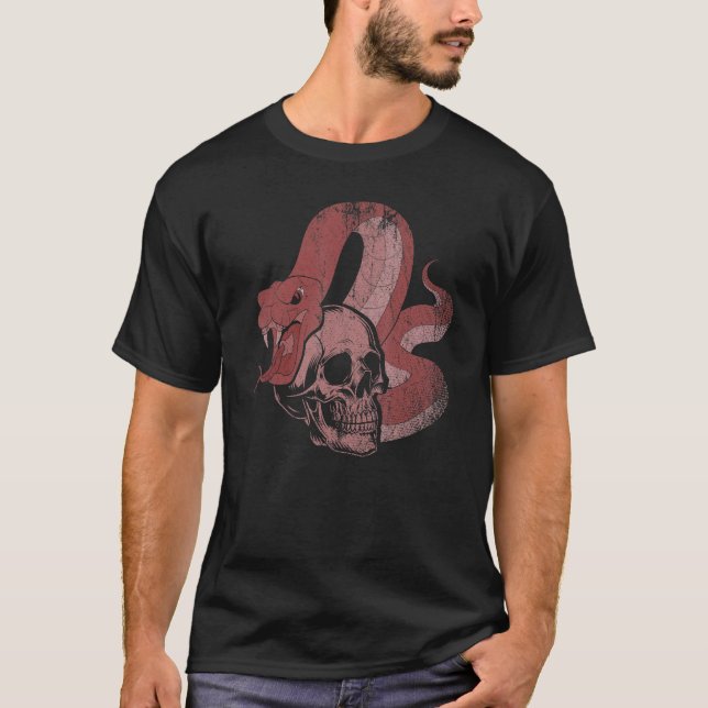 Snake Predator Skull Reptile Keeper Animal Snake T Shirt (Framsida)