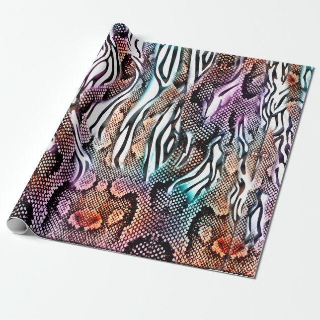 Snake Print, Animal print, färglös,  Presentpapper (Utrullad)