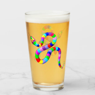 Snake Psychedelic Rainbow Färg Glaskopp