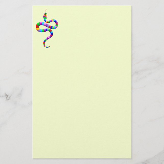 Snake Psychedelic Rainbow Stationery Brevpapper (Framsida)