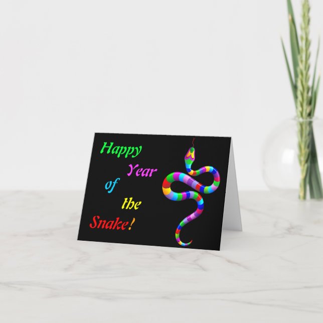 Snake Psychedelie Rainbow Note Card Kort (Framsida)