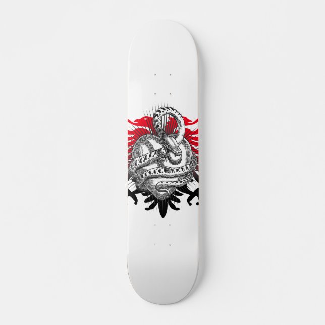 Snake Red Black Mini Skateboard Bräda 18,5 Cm (Framsida)
