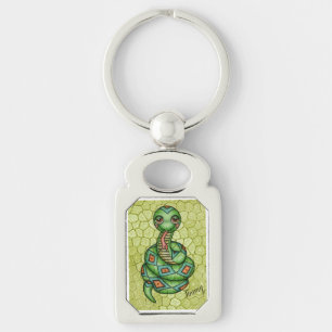 Snake Rektangulärt Silverfärgad Nyckelring