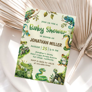 Snake Reptile Baby Shower Inbjudningar
