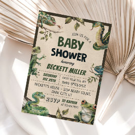 Snake Reptile Baby Shower Inbjudningar