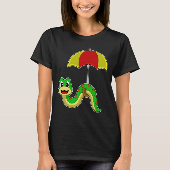 Snake Rining Umbrella T Shirt (Framsida)