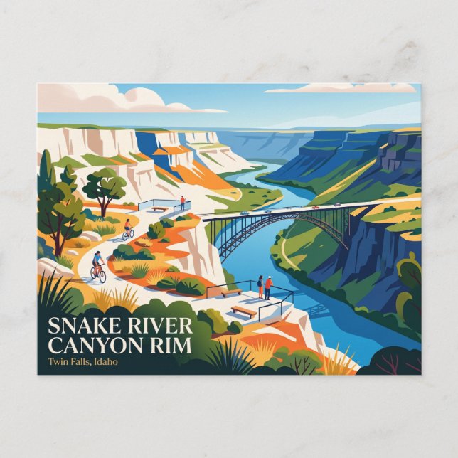 Snake River Canyon Rim Idaho Vykort (Framsida)