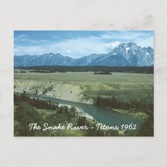 Snake River Teton Mountains Wyoming Vykort (Framsida)