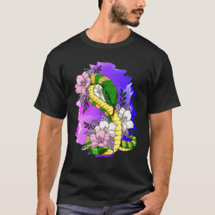 Snake Rosa Flower Reptile Animal Snake T Shirt