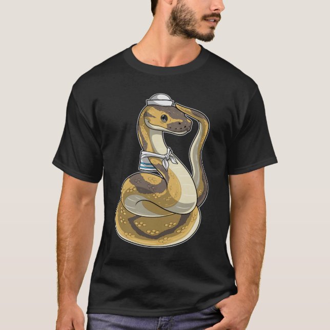 Snake Sailor Sailor hat T Shirt (Framsida)