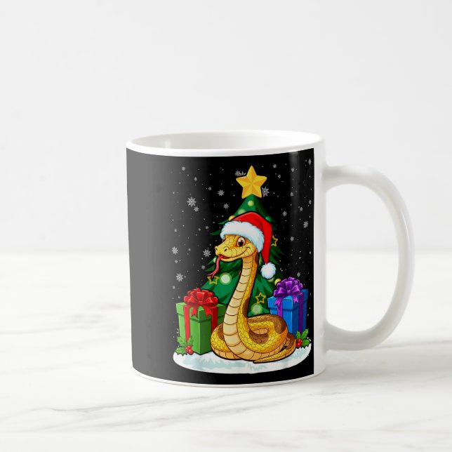 Snake Santa Hat Christmas Pajama Cute Animal Snowf Kaffemugg (Höger)