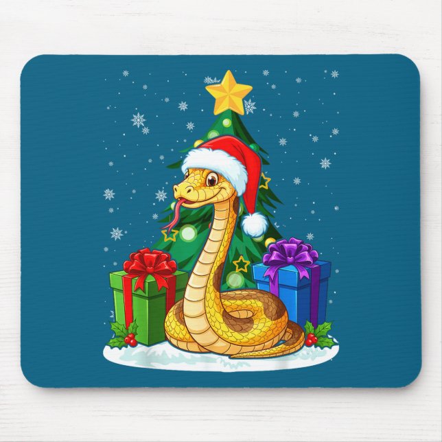 Snake Santa Hat Christmas Pajama Cute Animal Snowf Musmatta (Framsidan)