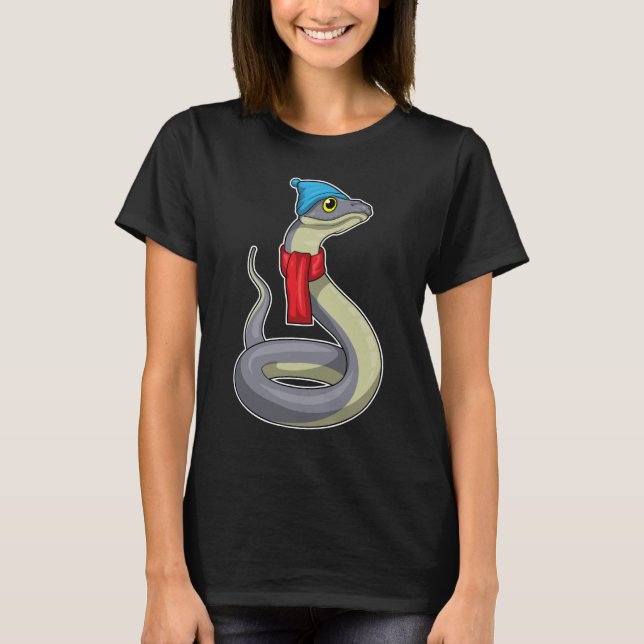 Snake Scarf Beanie T Shirt (Framsida)