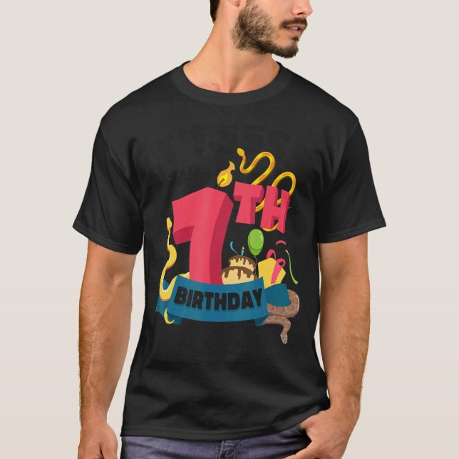 Snake Serpent Det är min 7:e-födelsedag T Shirt (Framsida)