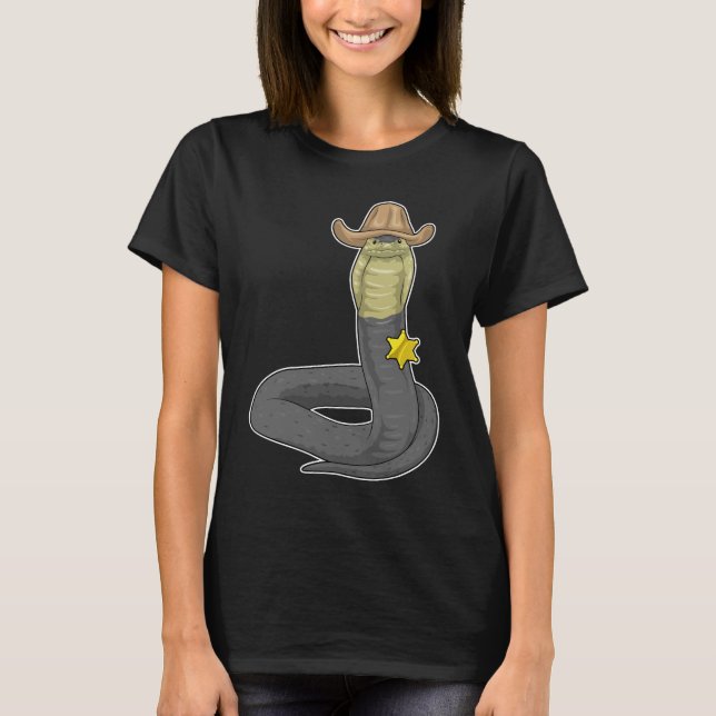 Snake sheriff Cowboyhatt T Shirt (Framsida)