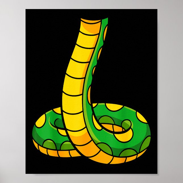 Snake Shirt Adult Men Women Kids Green Body Snake  Poster (Framsidan)