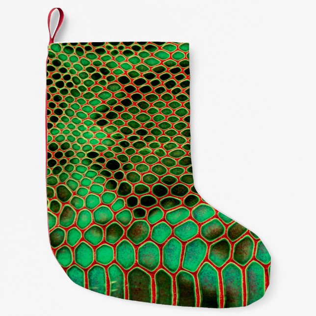 Snake skin background liten julstrumpa (Framsidan)