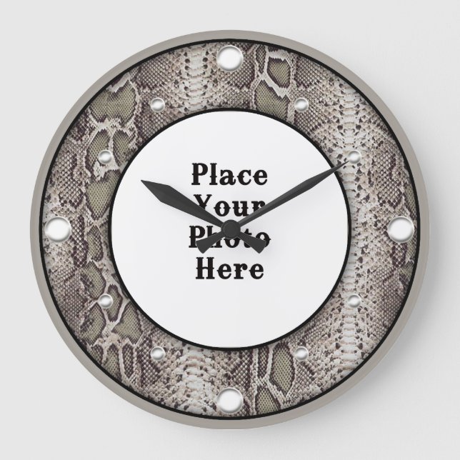 Snake Skin din fotoväggsklocka Stor Klocka (Framsida)