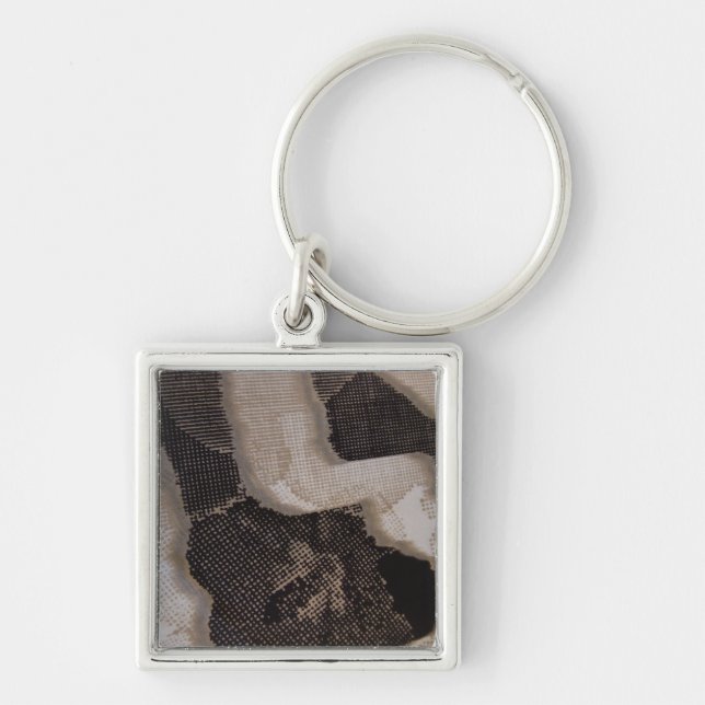SNAKE SKIN FYRKANTIG SILVERFÄRGAD NYCKELRING (Framsidan)