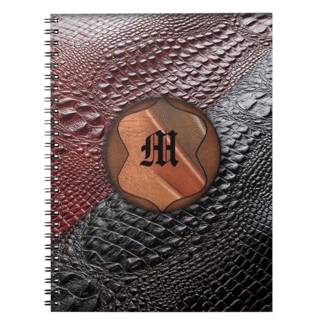 Snake skin look & Monogrammed Inslag Anteckningsbok (Framsidan)