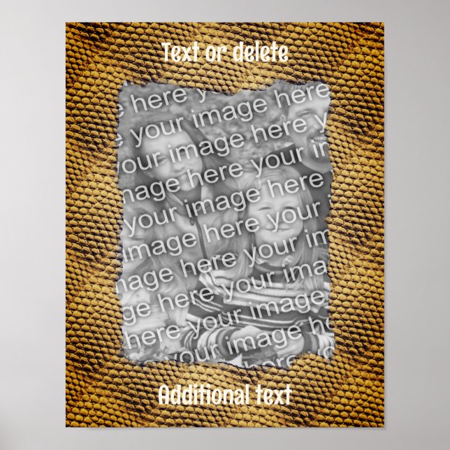 Snake Skin Mönster Ram Skapar ditt eget foto Poster (Framsidan)