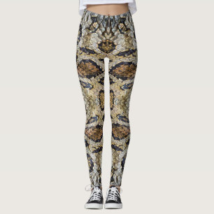 Snake Skin Mönster Struktur Leggings
