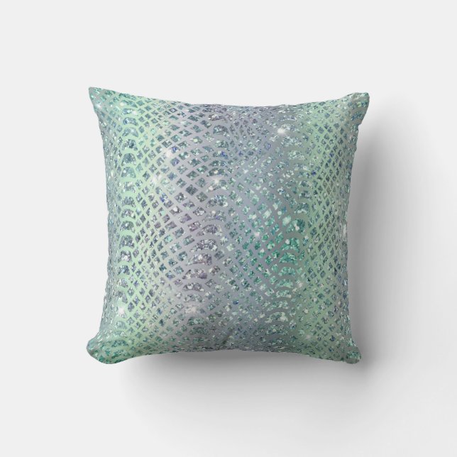 *~* Snake Skin Rainbow Diamond Animal Print  Kudde (Framsida)