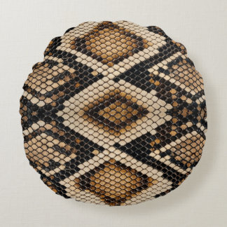 Snake Skin Round Pillow Rund Kudde