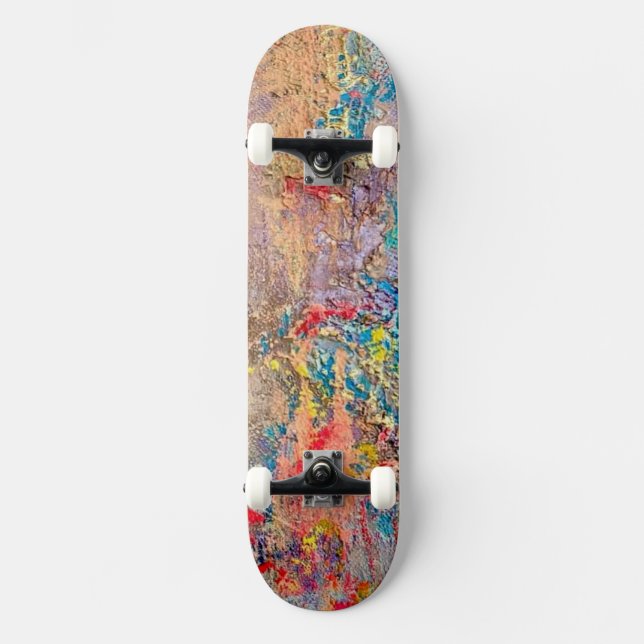 Snake Skin Skateboard Vibrant Colorful Luxury (Framsida)