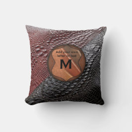 Snake Skin struktur & Monogrammed Inslag Kudde
