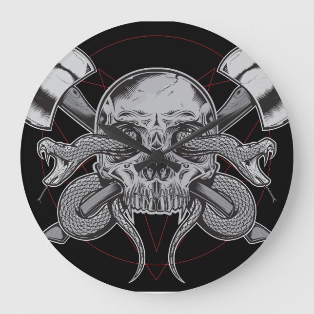 Snake, Skullklocka, med AXES Stor Klocka (Framsida)