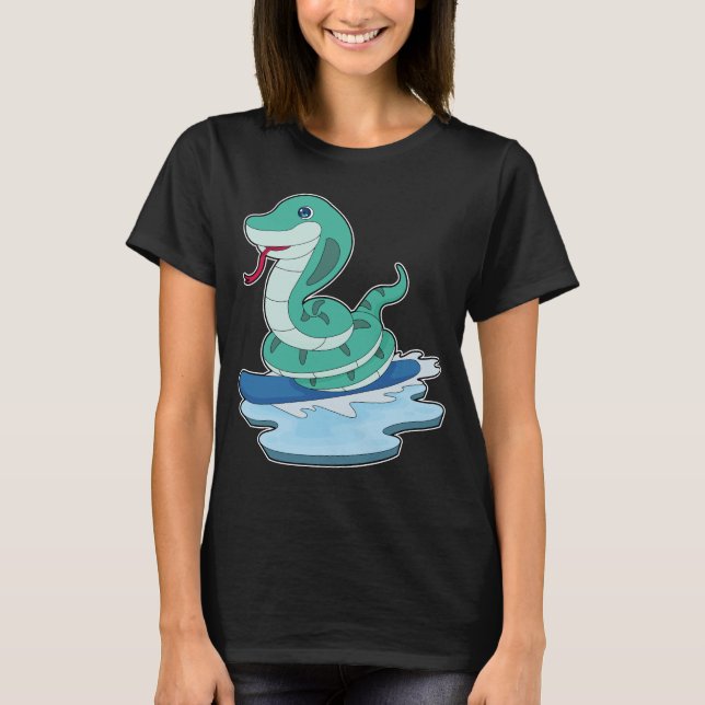 Snake Snowboard Winter Sport T Shirt (Framsida)