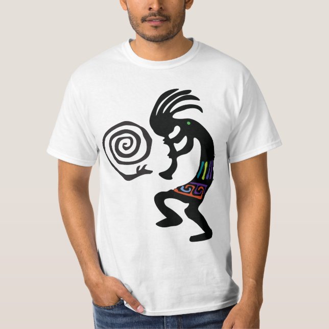 Snake Sol Petroglyphs Kokopelli T-Shirt (Framsida)