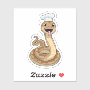 Snake som Cook med Chef hat Klistermärken