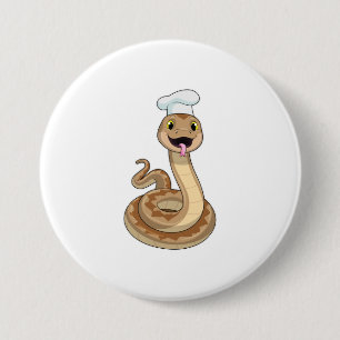 Snake som Cook med Chef hat Knapp