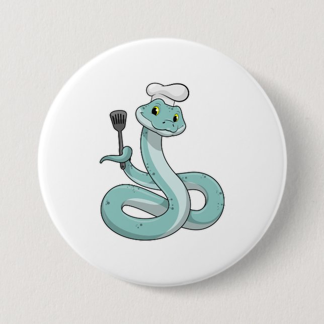 Snake som Cook med Chef hat Knapp (Framsida)