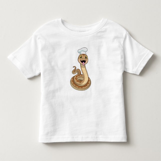 Snake som Cook med Chef hat T Shirt (Framsida)