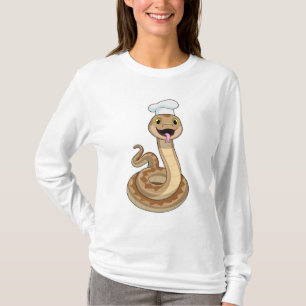 Snake som Cook med Chef hat T Shirt