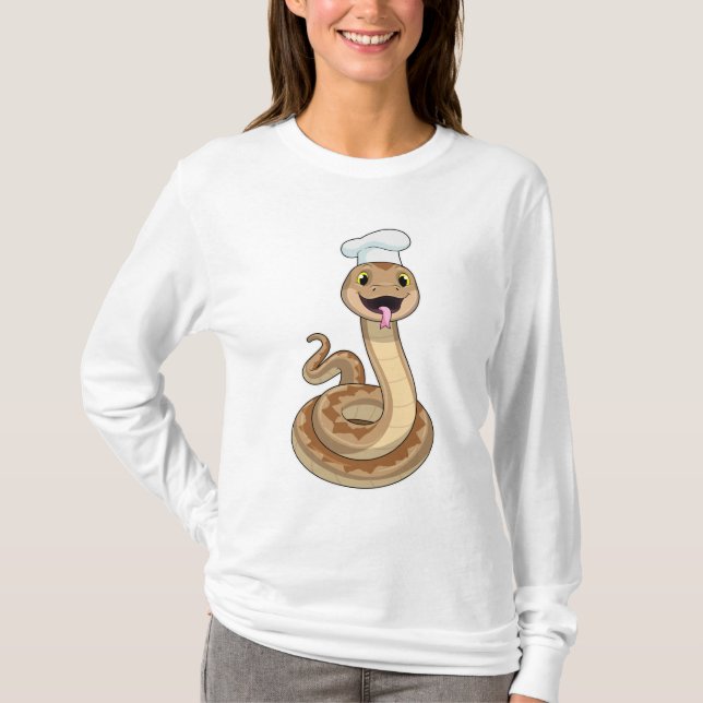 Snake som Cook med Chef hat T Shirt (Framsida)