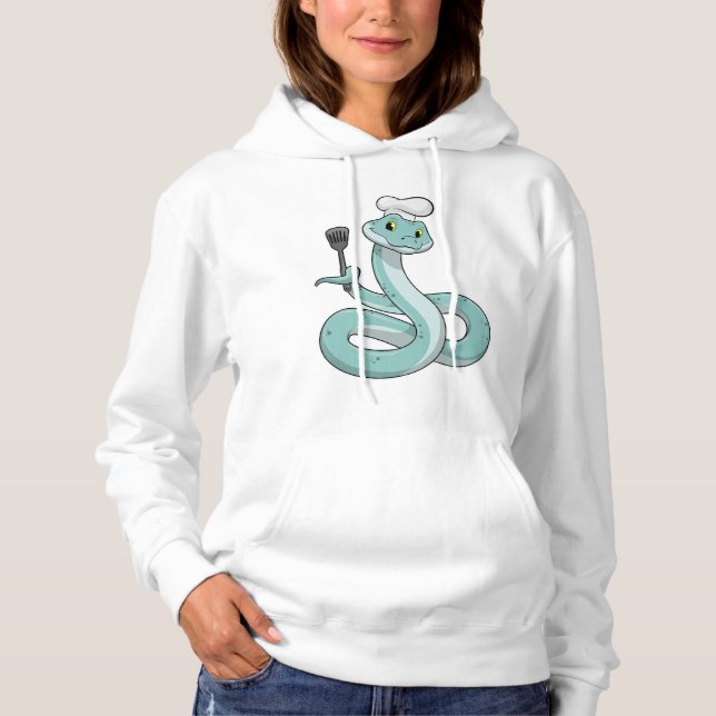 Snake som Cook med Chef hat T Shirt (Framsida)