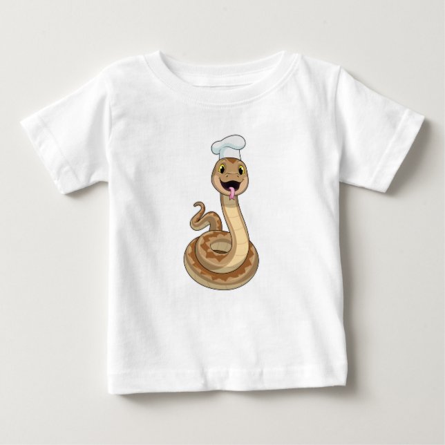 Snake som Cook med Chef hat T Shirt (Framsida)