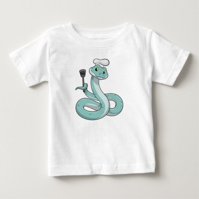 Snake som Cook med Chef hat T Shirt (Framsida)