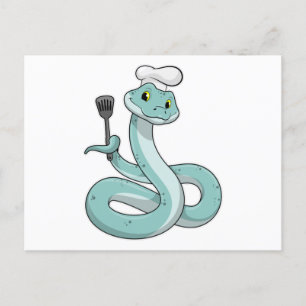 Snake som Cook med Chef hat Vykort