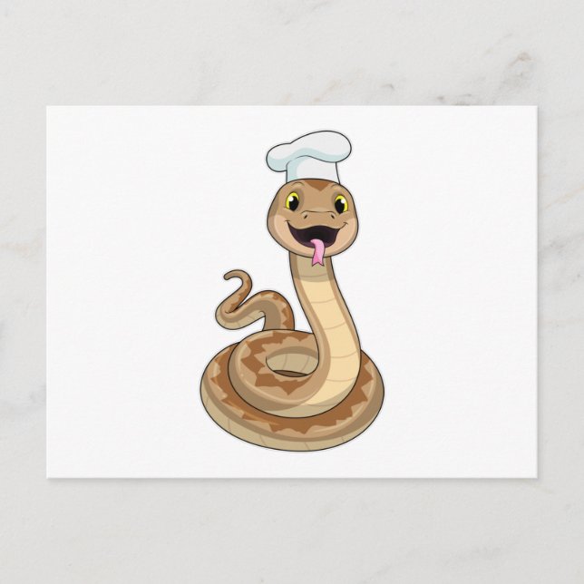 Snake som Cook med Chef hat Vykort (Framsida)