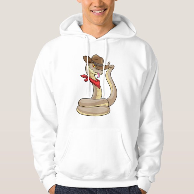Snake som Cowboy med Scarf Hoodie (Framsida)