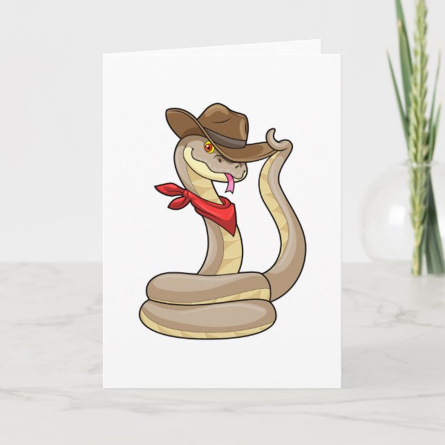 Snake som Cowboy med Scarf Kort (Framsida)