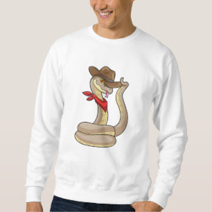 Snake som Cowboy med Scarf Lång Ärmad Tröja
