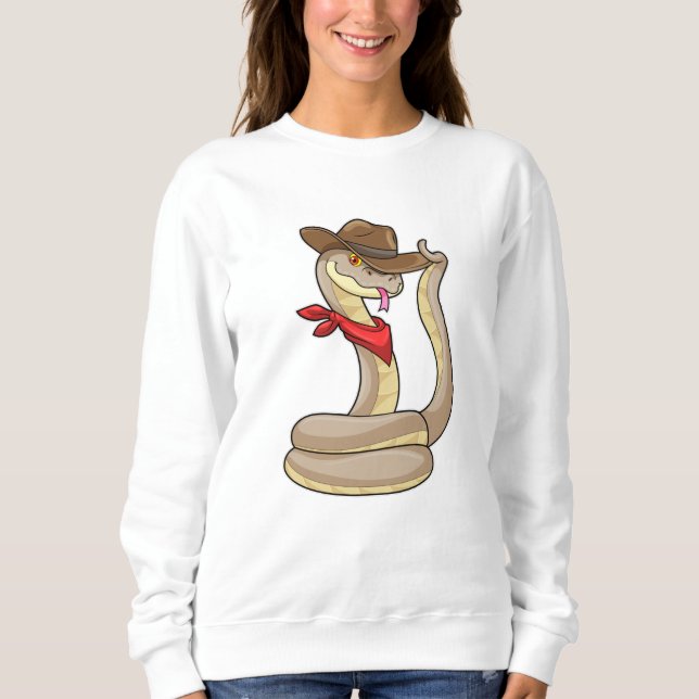 Snake som Cowboy med Scarf T Shirt (Framsida)