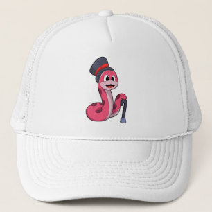 Snake som gentleman med Hat & Walking stick Keps